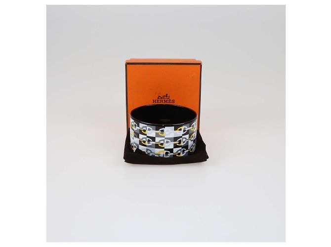 Hermès Bracciale Extra Larghezza Collier De Print PVD Nero/Multicolore Hermes - vista 6