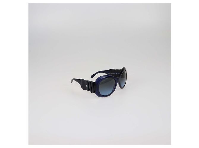 Chanel Blue Gradient Bow Oversized Round Sunglasses - view 2
