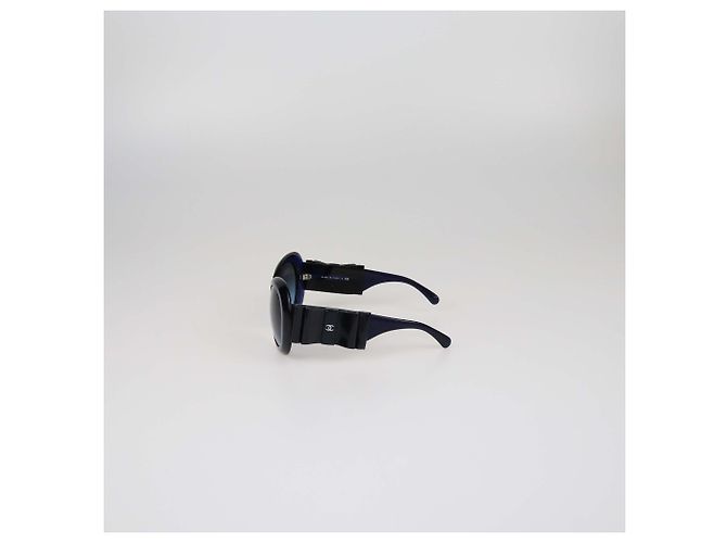 Chanel Blue Gradient Bow Oversized Round Sunglasses - view 4