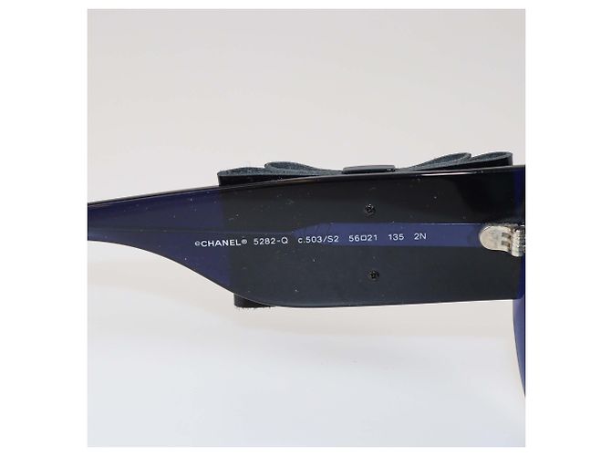 Chanel Blue Gradient Bow Oversized Round Sunglasses - view 6