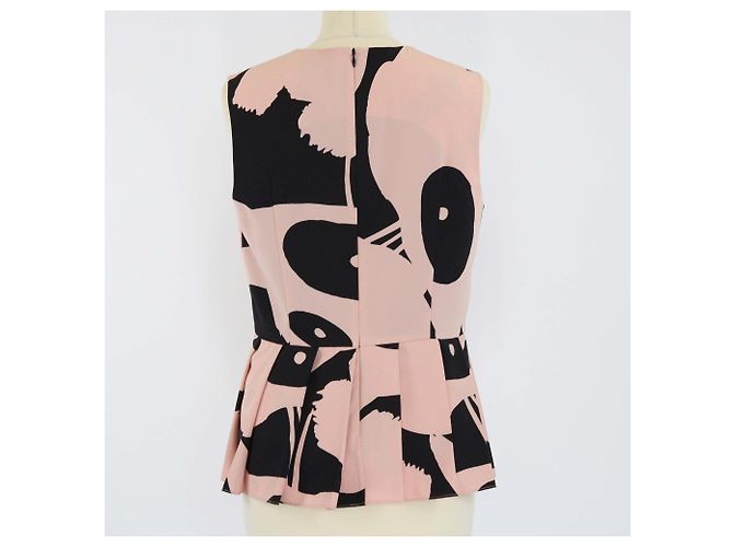 Top Peplum con Stampa Teschio Rosa/Nero Alexander McQueen - Ansicht 3
