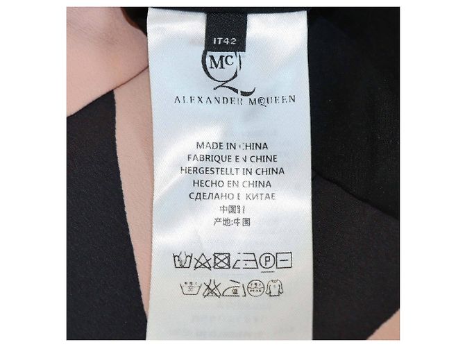 Top Peplum con Stampa Teschio Rosa/Nero Alexander McQueen - Ansicht 6