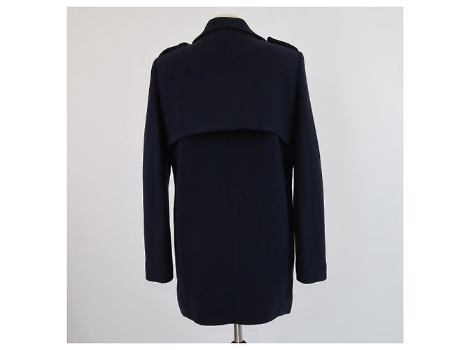 Chloé Abrigo peacoat largo de crepé azul marino de Chloe - vista 3