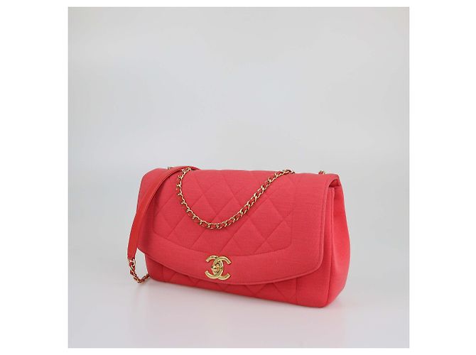 Borsa Diana in jersey trapuntato rosa blush di Chanel - vista 2