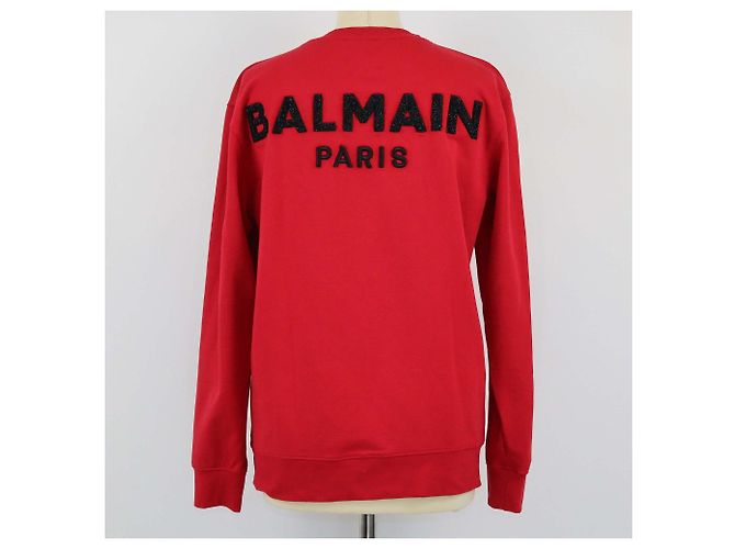 Rotes B Logo Besticktes Sweatshirt von Balmain - Ansicht 3