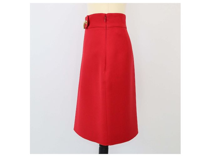 Falda roja GG Marmont A Line hasta la rodilla de Gucci - vista 2