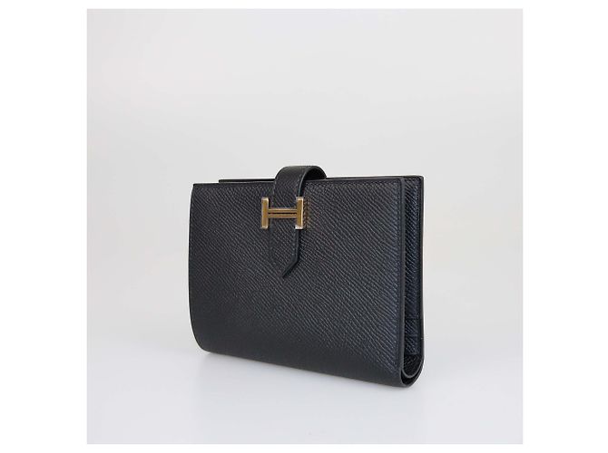 Portafoglio compatto Bearn in Epsom nero di Hermès - vista 2