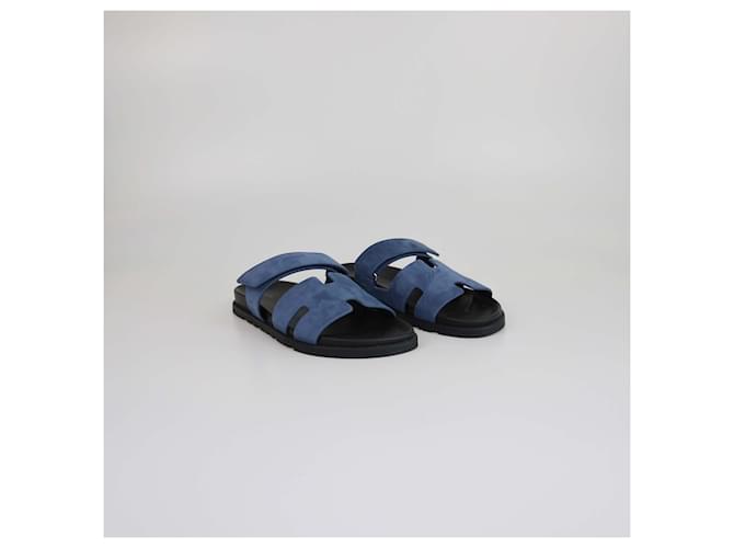 Sandali Chypre Blu Celeste Hermès - vista 2