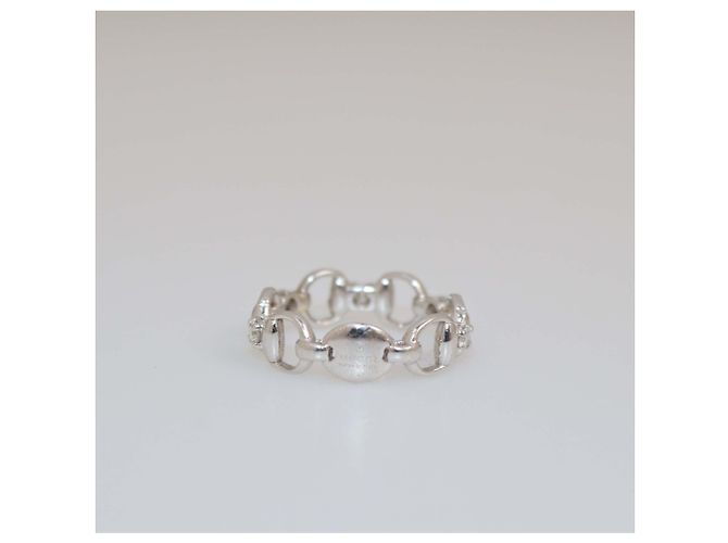 Gucci 18k Weißgold Diamant Horsebit Ring - Ansicht 2