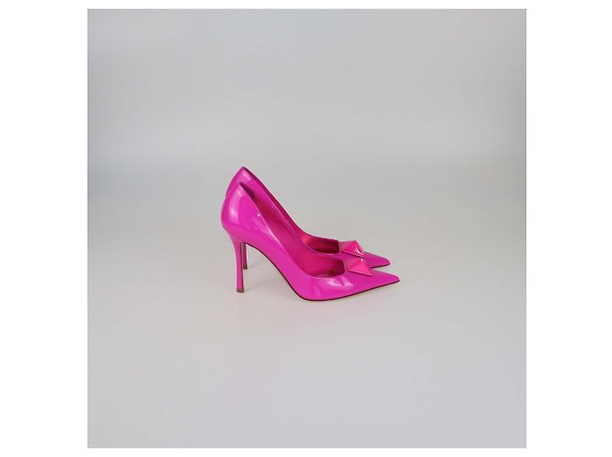 Décolleté Valentino in vernice rosa con un chiodo - vista 3
