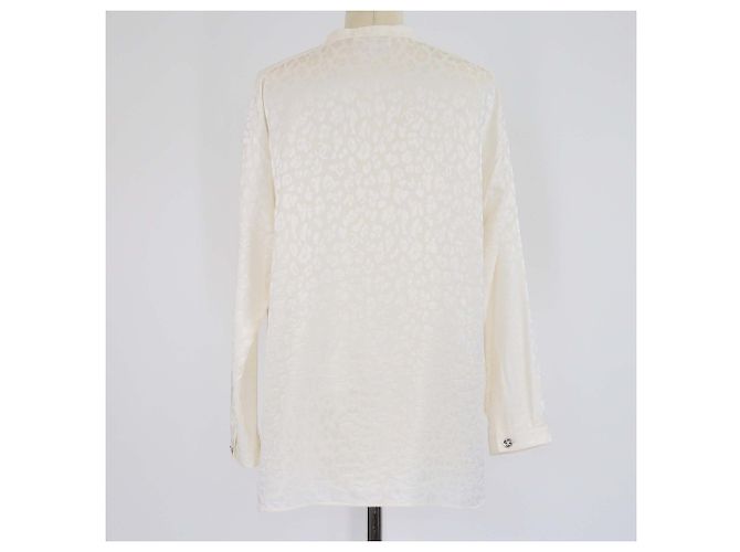 Blusa a maniche lunghe in jacquard avorio con dettaglio a papillon Chanel - vista 3