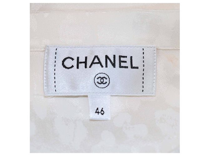 Blusa a maniche lunghe in jacquard avorio con dettaglio a papillon Chanel - vista 5