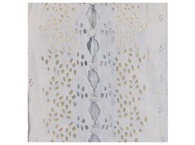 Blusa de manga larga bordada azul en polvo con botones Zimmermann - vista 4