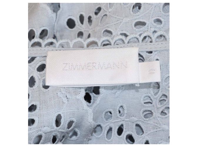 Blusa de manga larga bordada azul en polvo con botones Zimmermann - vista 5