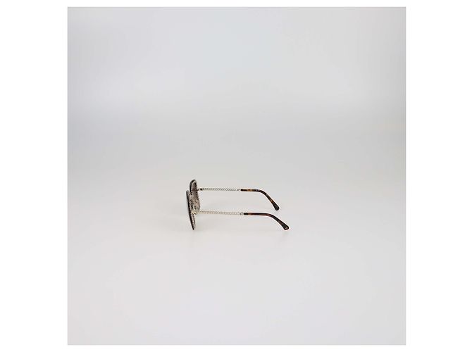 Chanel Brown Gradient Chain Square Sunglasses - view 4