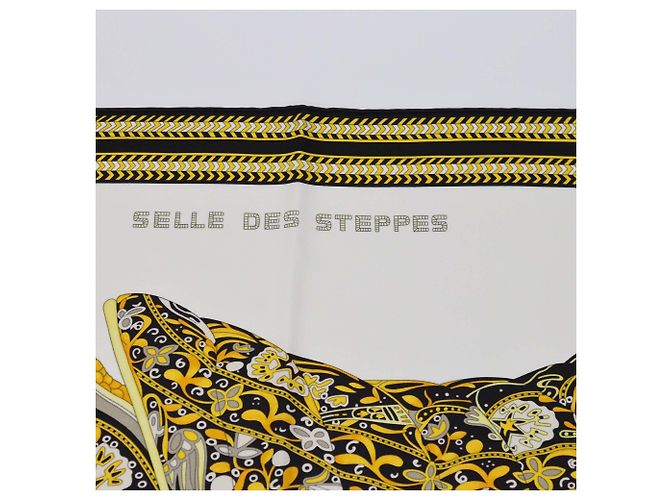 Hermès Waschbare Selle Des Steppes Multicolor Schal 90 Mehrfarben - Ansicht 4
