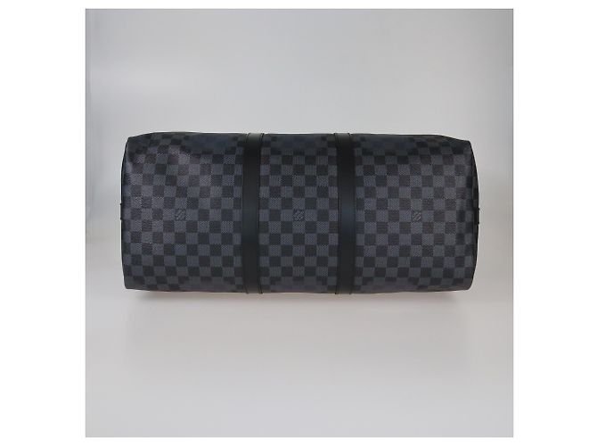 Borsa Keepall 50 Bandoulière in tela Damier Graphite/Blu Louis Vuitton Damier ebene - vista 5