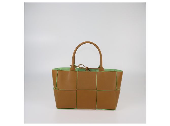 Bottega Veneta Borsa Arco Piccola Intreccio Marrone/Verde - vista 2
