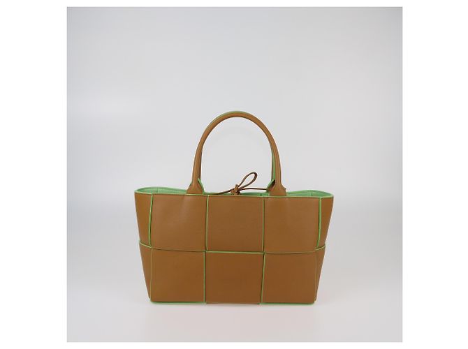 Bottega Veneta Borsa Arco Piccola Intreccio Marrone/Verde - vista 4