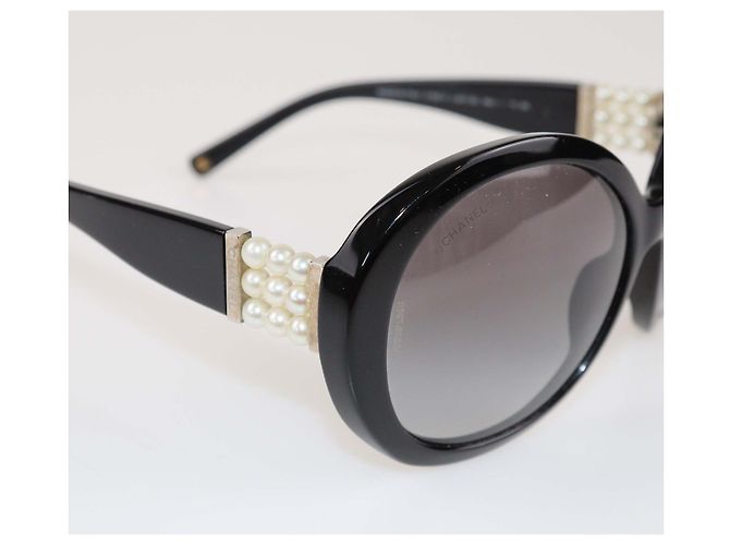 Schwarze gradient Perlen runde Sonnenbrille von Chanel - Ansicht 5