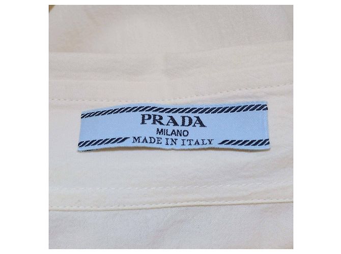 Set di camicia a maniche lunghe e gonna in chambray stampato sirena crema di Prada Crudo - vista 6