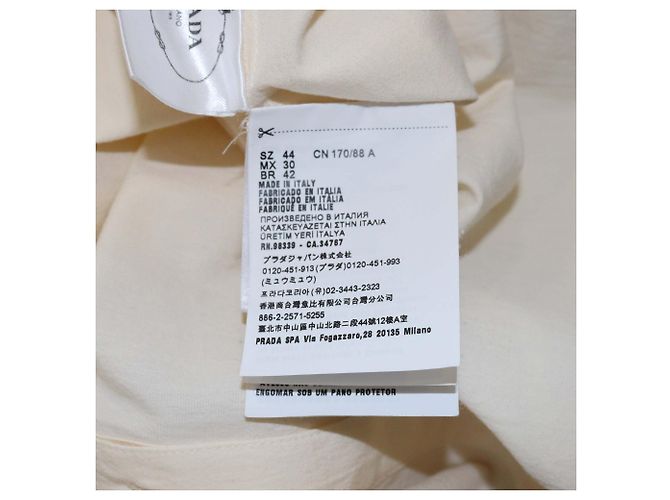 Set di camicia a maniche lunghe e gonna in chambray stampato sirena crema di Prada Crudo - vista 7