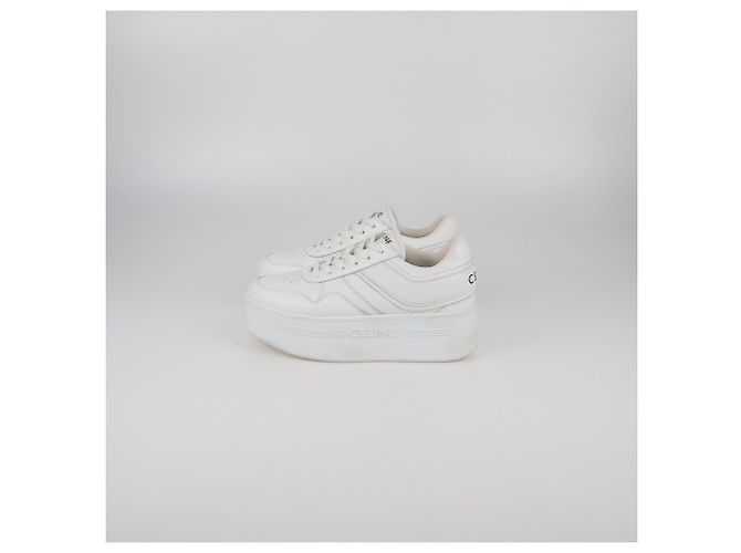 Céline Baskets à talon compensé blanches Celine - vue 4