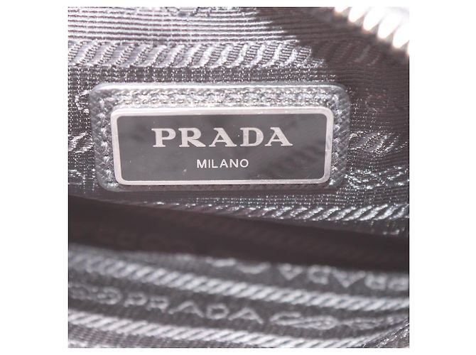 Borsa a Spalla Prada in Tessuto Nero e Saffiano - vista 5