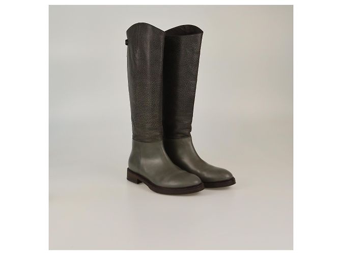Botas Ecuestres Grises Texturizadas Brunello Cucinelli - vista 2