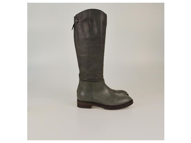Botas Ecuestres Grises Texturizadas Brunello Cucinelli - vista 3