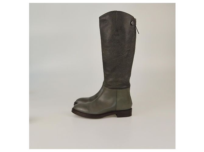 Botas Ecuestres Grises Texturizadas Brunello Cucinelli - vista 4