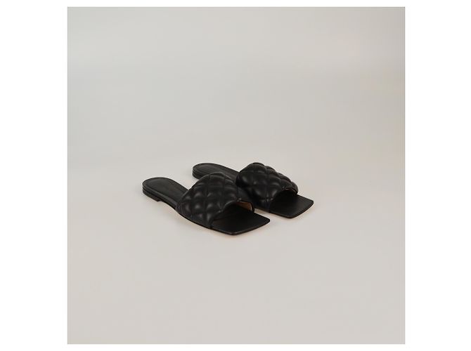Sandalias planas acolchadas negras Bottega Veneta Negro - vista 2