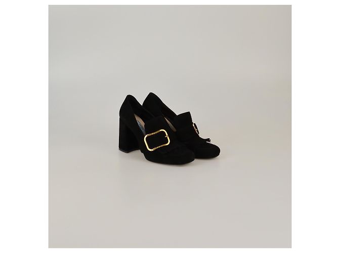 Décolleté nere con frange Prada Nero - vista 2