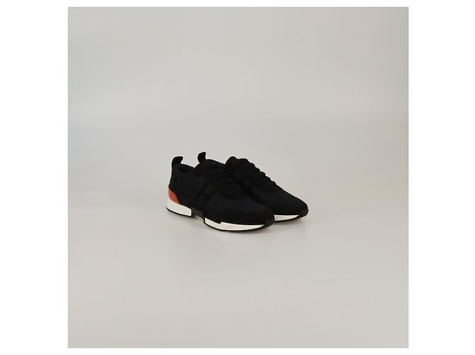 Sneakers basse in mesh nero/marrone Hermès - vista 2