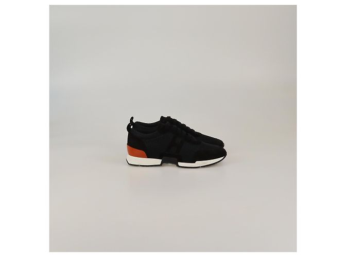 Sneakers basse in mesh nero/marrone Hermès - vista 3