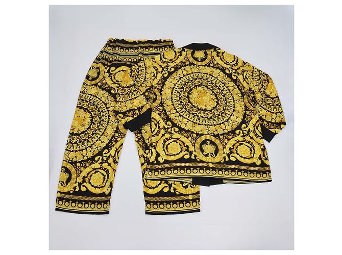 Conjunto de pijama Barocco amarillo/negro Versace - vista 2