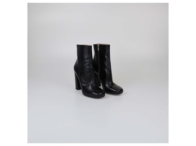 Schwarze Python-Absatzstiefeletten von Dries Van Noten - Ansicht 2
