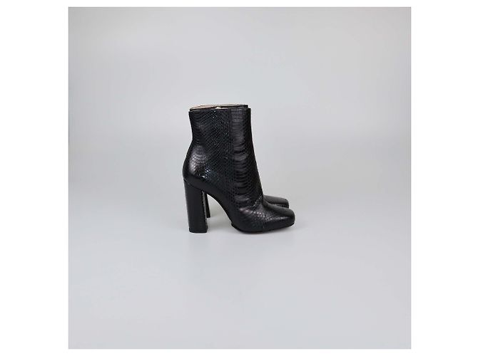 Schwarze Python-Absatzstiefeletten von Dries Van Noten - Ansicht 3