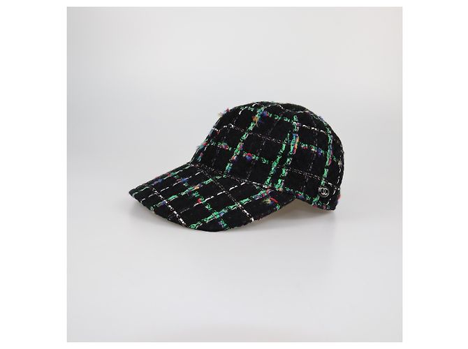 Chanel Baseballcap aus schwarzem/multicolor Tweed Mehrfarben - Ansicht 2