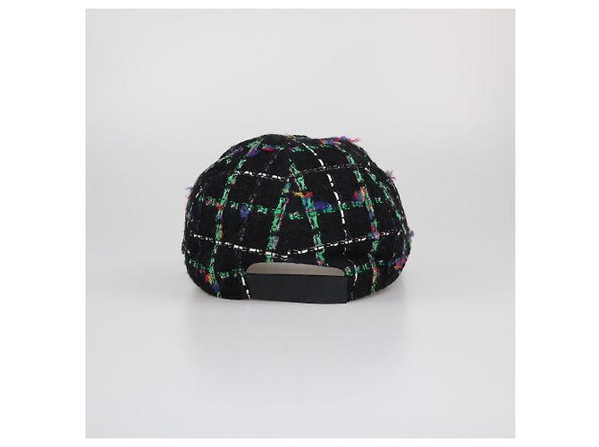Chanel Baseballcap aus schwarzem/multicolor Tweed Mehrfarben - Ansicht 3