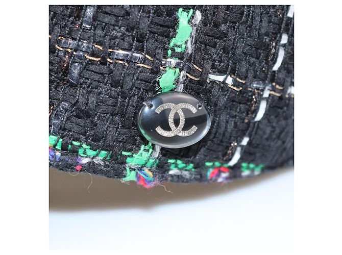 Chanel Baseballcap aus schwarzem/multicolor Tweed Mehrfarben - Ansicht 4