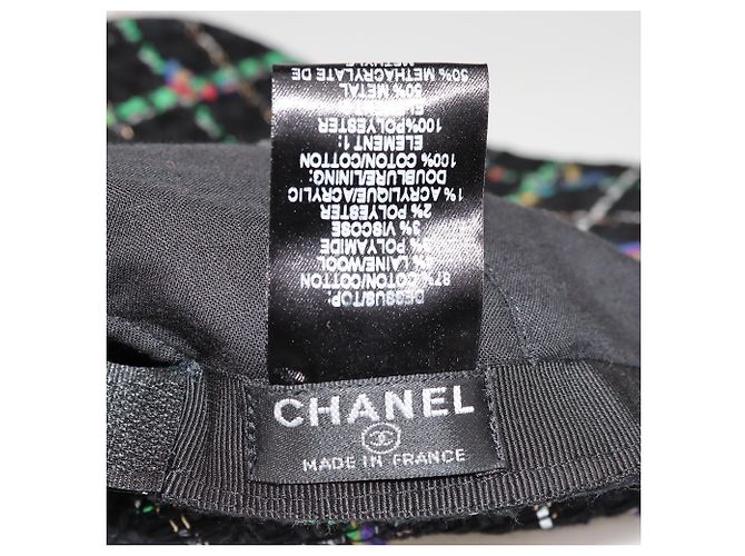 Chanel Baseballcap aus schwarzem/multicolor Tweed Mehrfarben - Ansicht 5