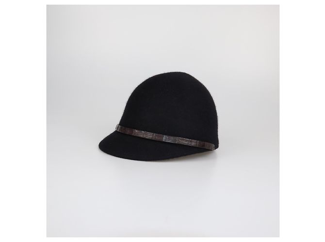 Cappello da equitazione in alligatore nero/marrone Loro Piana - vista 2