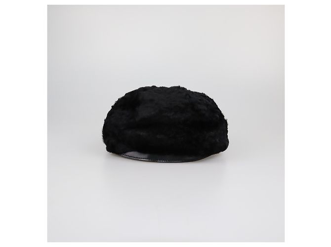 Gorra Newsboy de piel negra Burberry Negro - vista 3