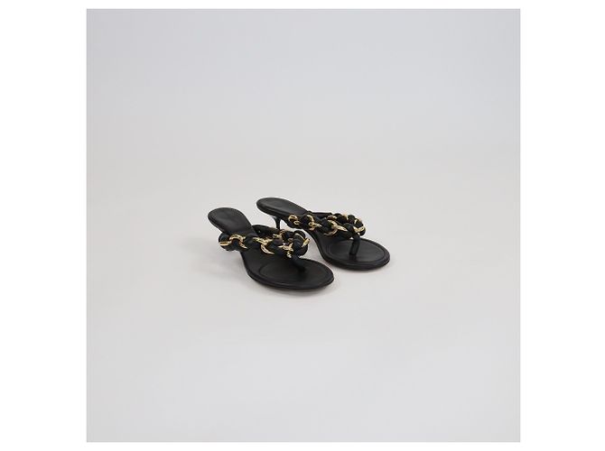 Sandali Bottega Veneta Dot 55 in catena intrecciata nera - vista 2