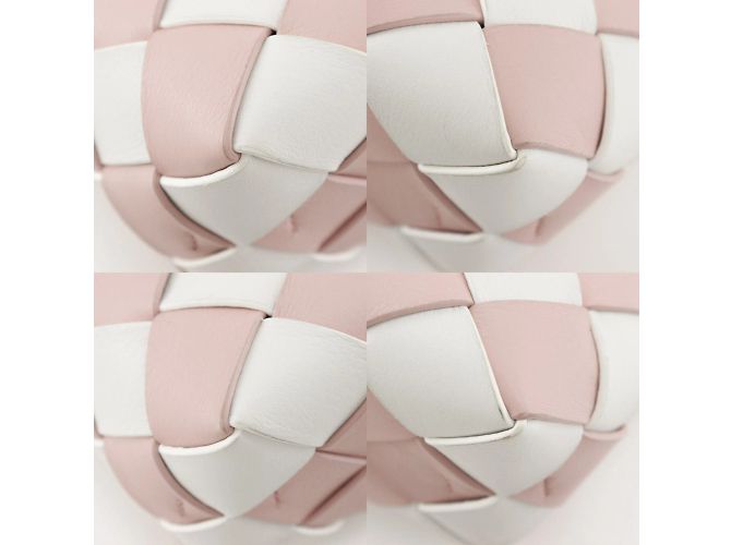 Piccola borsa a mano intrecciata Loewe Rosa Bianco - vista 4