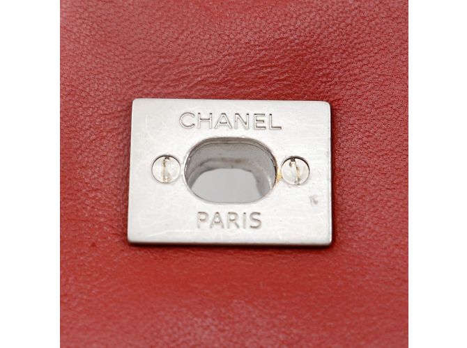 Borsa a spalla con doppia catena Chanel Rosso Blu navy - vista 12