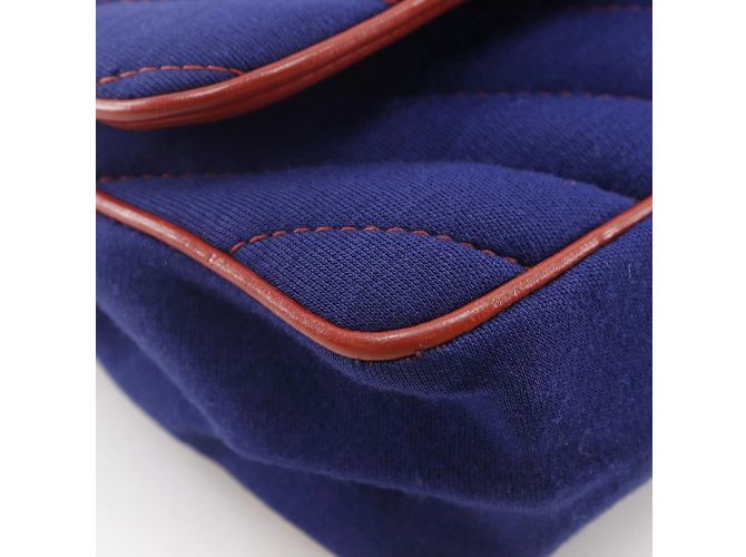 Borsa a spalla con doppia catena Chanel Rosso Blu navy - vista 4