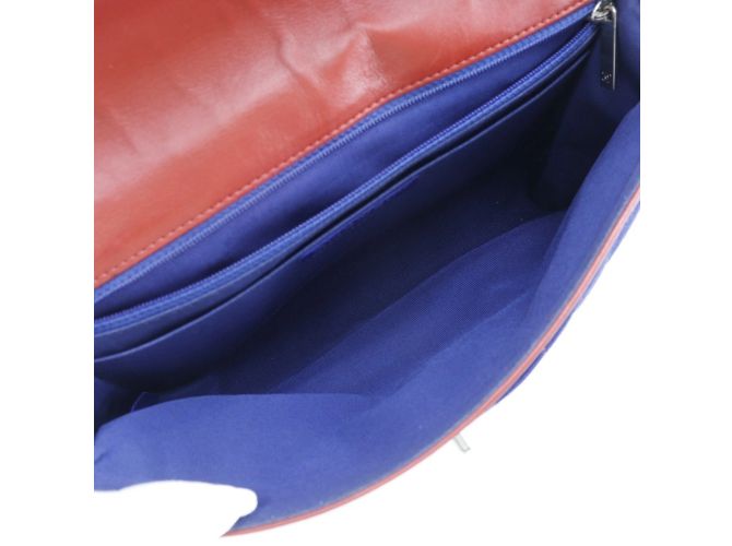 Borsa a spalla con doppia catena Chanel Rosso Blu navy - vista 6