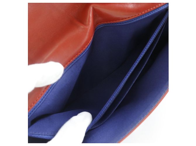 Borsa a spalla con doppia catena Chanel Rosso Blu navy - vista 7